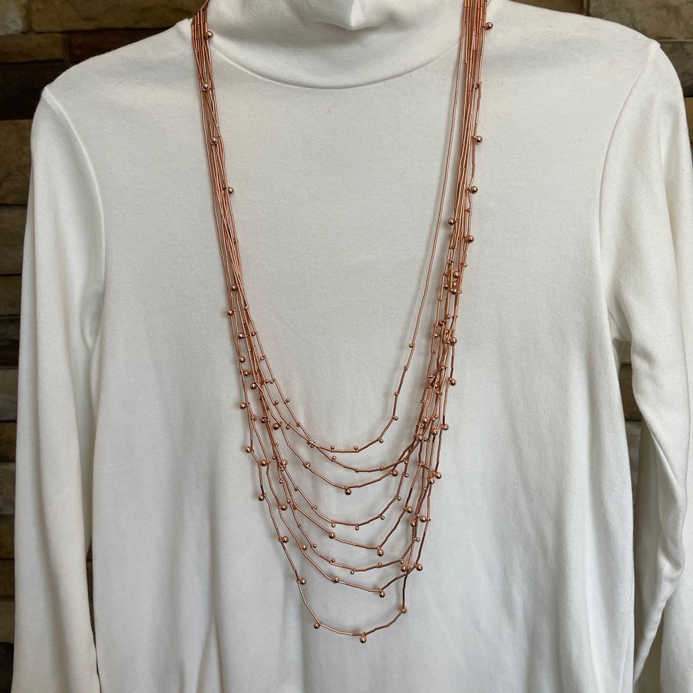 Rose gold beaded necklace